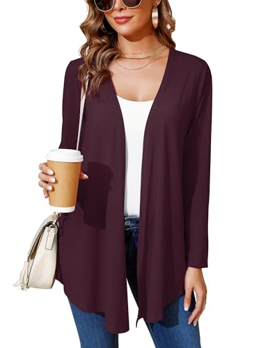 Image of Women's Lightweight Open Front Cardigans Casual Soft Drape Spring Summer Fall Cardigan S-3XL
