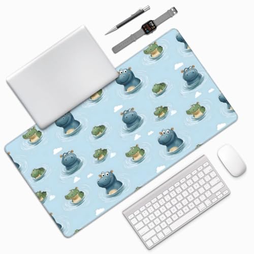 Grand tapis de souris de jeu imprimé hippopotame avec surface de précision - 5