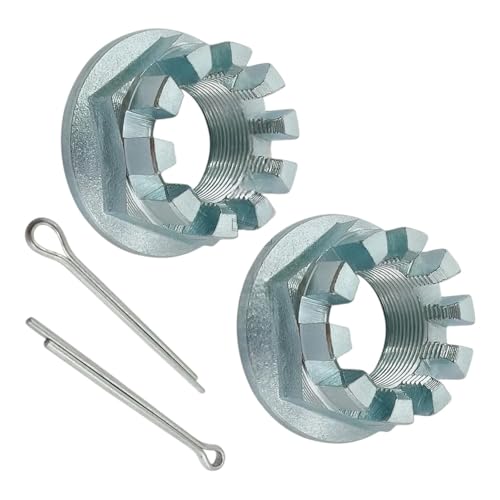 Image of 2Pcs 18mm Rear Axle Castle Nuts 90304-HM5-A80 Replacement for Honda TRX400EX 400 1999-2008, TRX300EX 93-08, Trx250ex 01-08