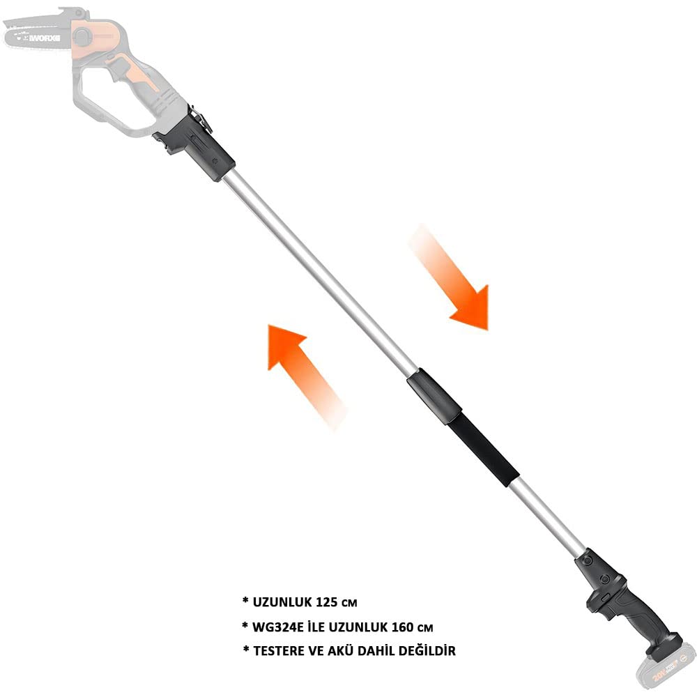 Extensión de aluminio de 125 cm para WORX WA4301 WG324E