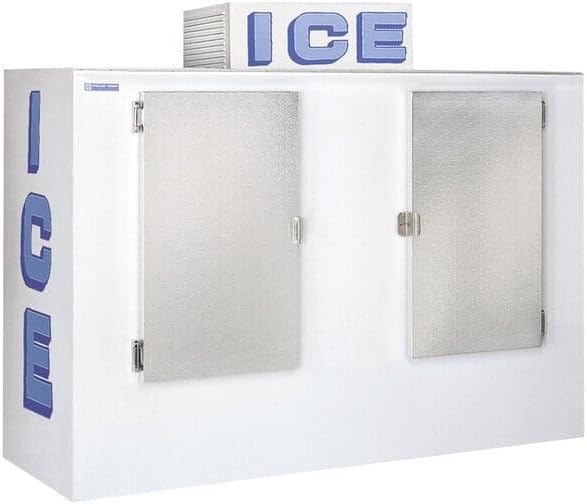100 cu. ft. Outdoor Ice Merchandiser with Solid Swing Doors, Cold Wall Cooling, 1/2 HP Compressor, R-290 Refrigerant, Heavy-Duty Insulation, 10–20°F