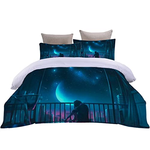 Housse de Couette 200x200 Impression 3D au Confort Ultra Doux