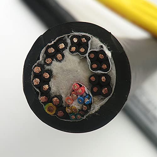 Davitu Wires & Cables - Industrial Robot Drag Chain Cable 36 core Oxygen Free Copper 1m (6x2x0.3+12x0.5+12x0.75) - (Length: 1m, Specification: 36 core)