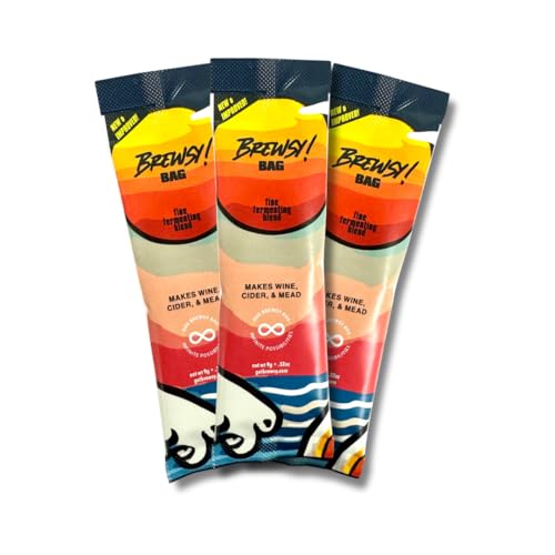brewsy failproof app-enabled wine yeast - 7 ingredient blend - fastest tastiest wine possible for wine mead cider 032 ounce pack of 3