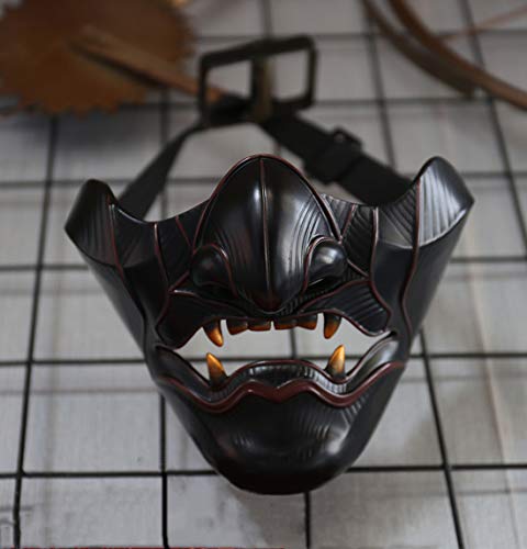 ke Ghost of Tsushima mask prajna half face Japanese warrior mask second element cosplay Halloween mask game character ghost face mask