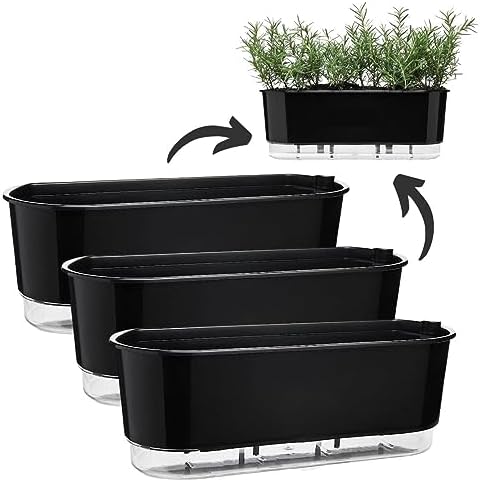 Kit 3 Vaso Auto Irrigável 5 Litros Jardineira Grande Preto Autoir...