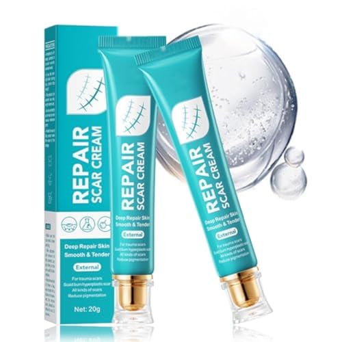 Reparar crema de cicatrices, gel de extracción de cicatrices, crema de extracción de cicatrices para cicatrices, cirugía, queloides, quemaduras y traza de mancha facial(2PCS)