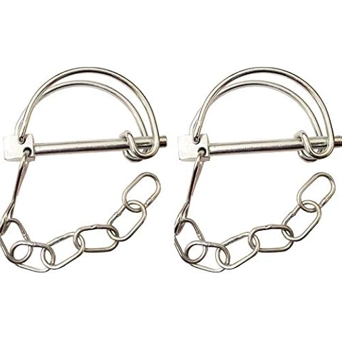 2x Pipe Clip + Chain, 6.5mm, Fits Ifor Williams Horsebox, Trailer, Linch, Tube Clip Cover
