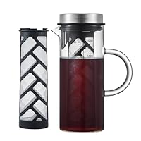 SILBERTHAL Caraffa vetro con tappo 1,2L - Caraffa Cold Brew - Caraffa con infusore per tisane