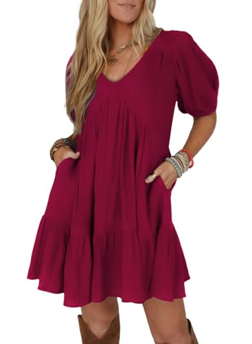 Acelitt Women's Summer Dresses 2025 Beach Casual Deep V Neck