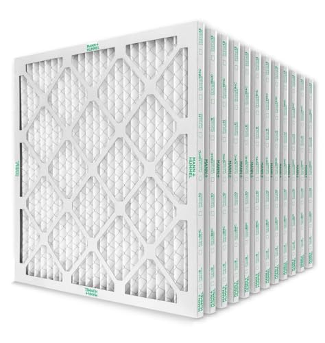 Mann+Hummel 20x25x1 MERV 8 Pleated HVAC AC Furnace Air Filters. Case of 12. (Exact Size: 19.5 x 24.5 x 0.75 Inches)