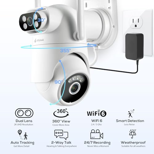 Kittyhok Home Security Camera System Wireless, Dual Lens 2K Outdoor Cameras by Kittyhok - Used condition - Image 2