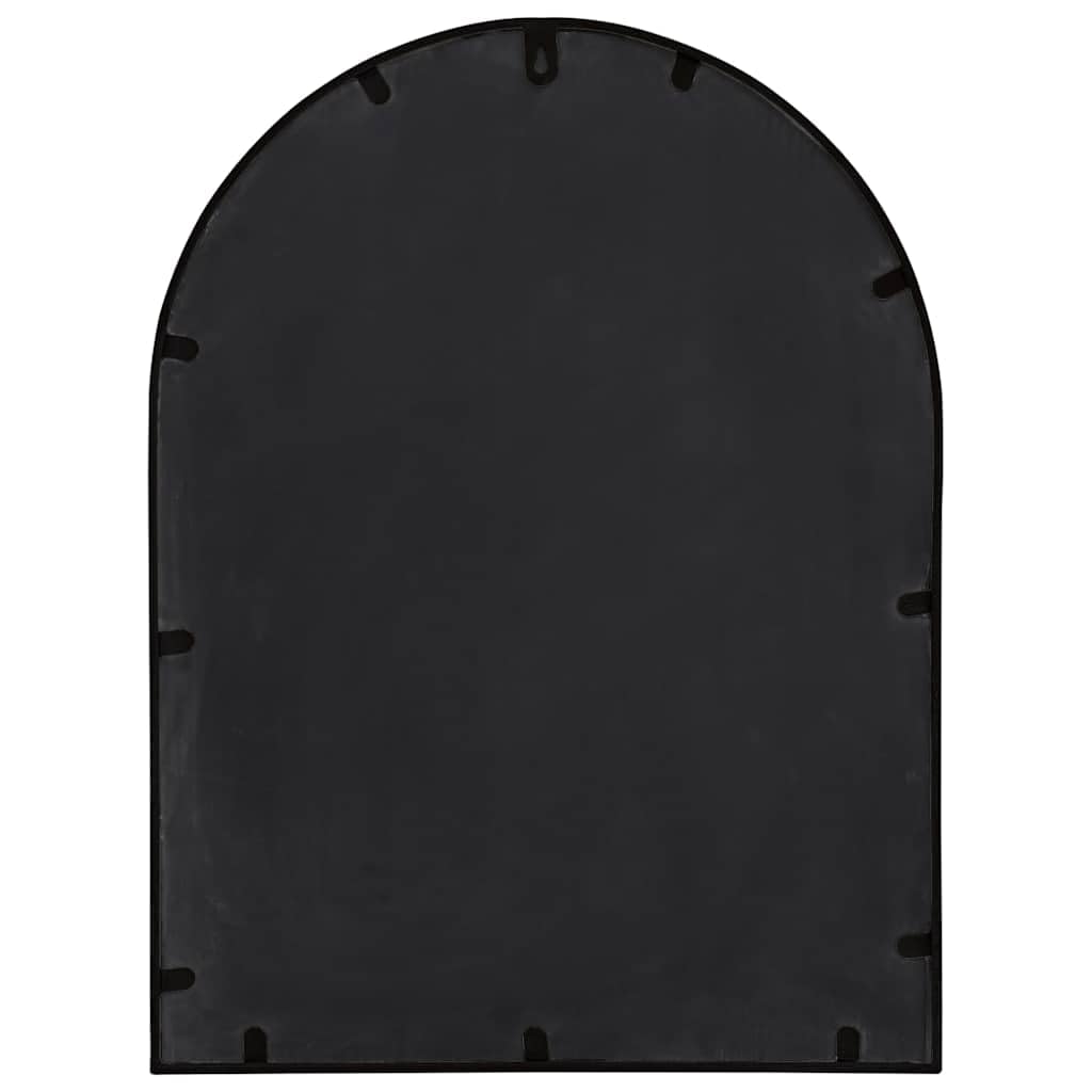 Gartenspiegel Schwarz 60x45 cm Eisen mit Rosteffekt, Dekospiegel für Außenbereich, Wandspiegel mit Glasrahmen, Hängespiegel zur Gartenverschönerung und Lichtreflexion
