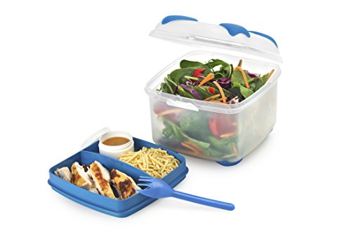 Smash Salad Box with Tray, Colour May Vary, 1200ml