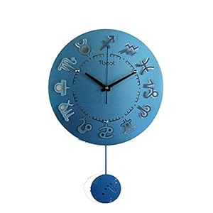 Grote Wandklok Mute twaalf sterrenbeeld persoonlijkheid eenvoudige Europese pastorale moderne swing metalen horloge Klok…