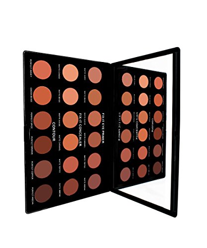 Concealer/Primer/Contour Kit, Professional Long Lasting Full Coverage Concealer/Eye Primer/Contour Combination Face Makeup Palette, Medium to Deep