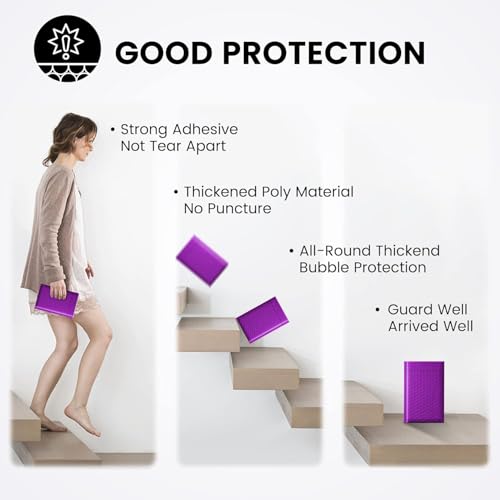 Image of Fuxury Bubble Mailers 4x8 inch Purple 800Pack Padded Envelopes Usable Size 4x7 inch