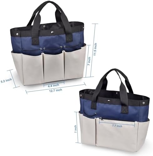 Garden Tool Bag Organizer, Heavy Duty Gardening Tote Bag with 7 Pockets and Zippers Pockets, Garden Home Tool Kits Organizer, (Tools are not included) - Thumbnail 5