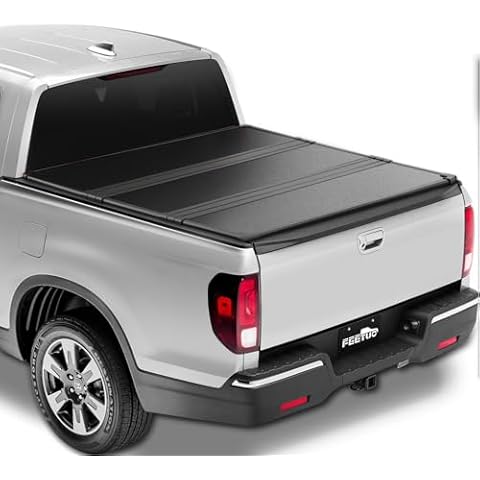 FeeTUO FRP Hard Tri-Fold Tonneau Cover Truck Bed for 2017-2025 Honda Ridgeline with 5'4"/64inch Bed Cover