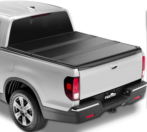 FeeTUO FRP Hard Tri-Fold Tonneau Cover Truck Bed for 2017-2026 Honda Ridgeline with 5'4'/64inch Bed
