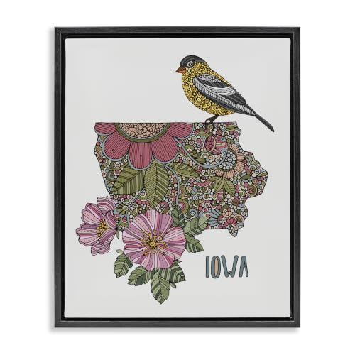 Iowa Mandala Paisley State, 25 x 31 Inch Canvas in Floater Frame