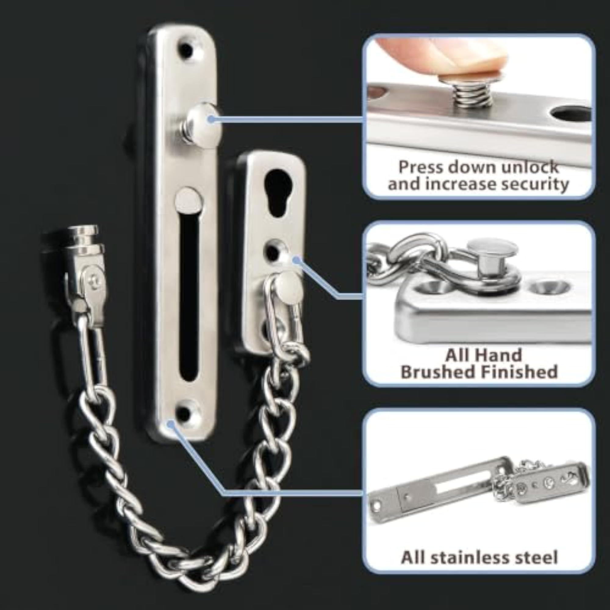 Heavy Duty Stainless Steel Door Security Chain Lock