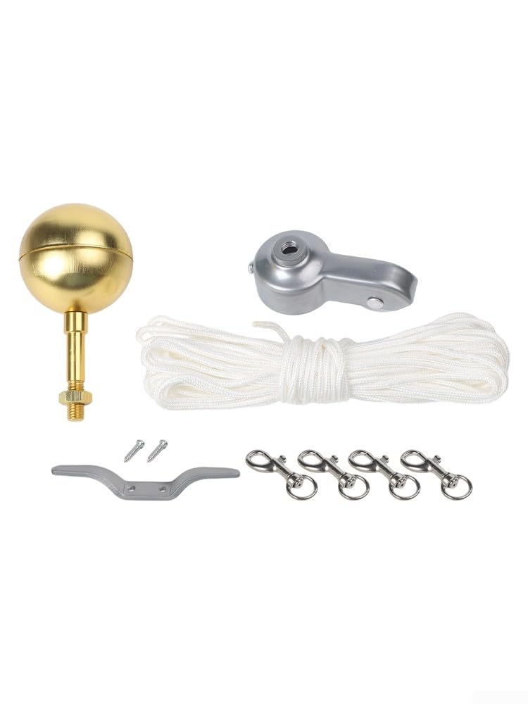 Flaggenmast-Set 3 Zoll Kugel für Aluminium Fahnenmast-Set 3 Zoll