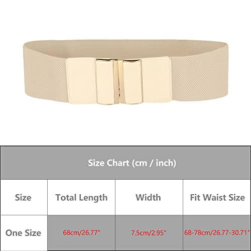 Women Stretchy Waist Belt, Vintage Wide Elastic Cinch Belt Waistband for Dress4