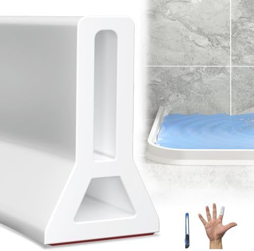 YONKFUL Protector contra salpicaduras de ducha de 45 pulgadas de alto, umbral de ducha plegable de 2 pulgadas de alto, para caminar en la ducha,