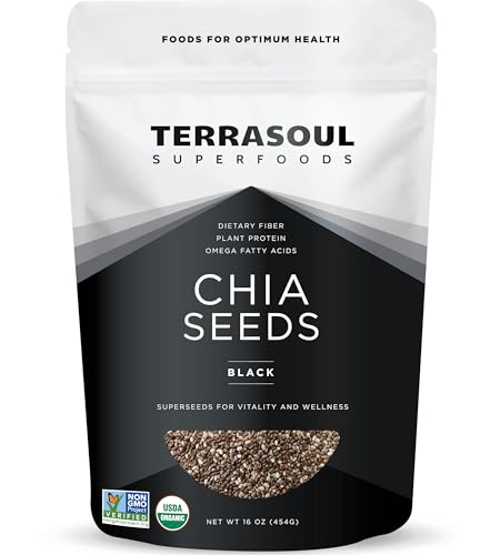 Terrasoul Superfoods Organic Black Chia, 16 oz - Chia Seeds | Superseed Boost for Energy & Wellness