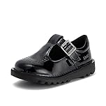 Kickers Girl's Kick T Bar Black School Shoes | Classic & Stylish | Extra Comfortable | Premium Quality, Black, 10 UK Child