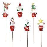 HUIANER Christmas Decorative Garden Stakes Set Metal Garden Ornaments Waterproof...