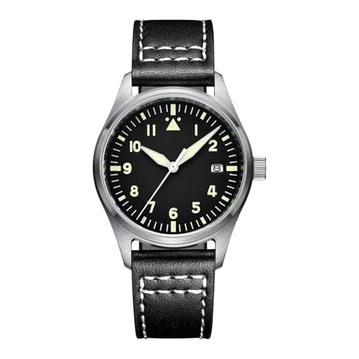 ADDIESDIVE Herren Automatikuhr Fliegeruhr 200M Gürtel Schwarz