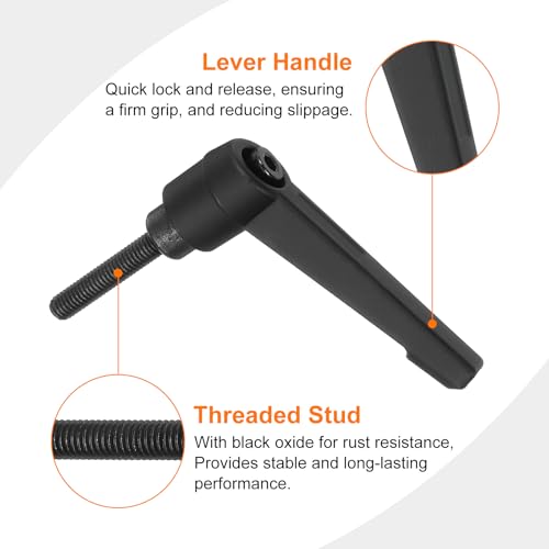 Image of uxcell 4Pcs M5 x 25mm Adjustable Knobs Handle Male Thread Push Button Ratchet Quick Release Locking Rotating Bolt for Lathe Machinery, Black