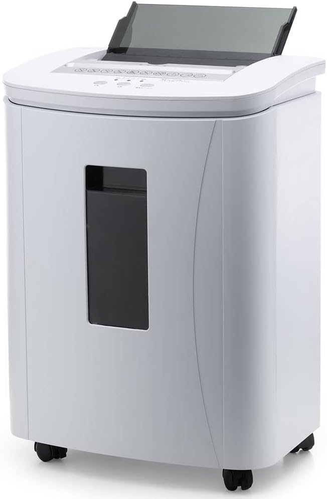 iOCHOW Auto Feed Paper Shredder: 150-Sheet Micro Cut Security Level P-4 Shreds Document & Credit Card Quiet Commercial Heavy Duty Shredder Continuous Running Time 30 Minutes with 25L Pull-out Bin