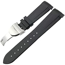 Rubber Watchband 22mm Silicone Watch Strap for Tudor Heritage Black Bay Pelagos Waterproof Bracelets Color Black Folding, Size 22mm
