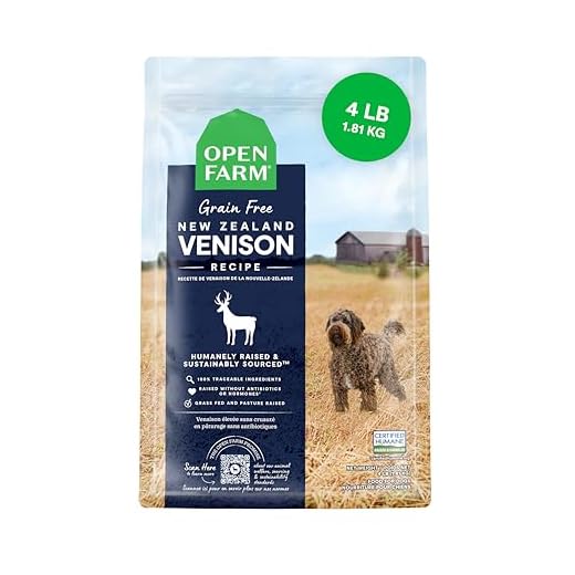 Open Farm, Grain-Free Dry Dog Food, Complete & Balanced Kibble, Sustainably & Ethically Sourced Ingredients, Non-GMO Veggies & Superfoods Support Overall Health, New Zealand Venison Recipe, 4lb Bag