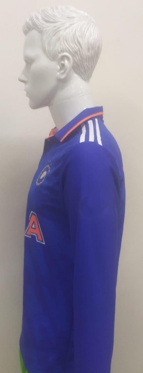 India ODI W/C Jersey Full Sleeves - 2023 (36 (for 11-12 Years), Plain Back (NO Player Name)) 3