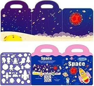 مجموعة ستيكرات لاصقة مغناطيسية للفضاء، 30 قطعة، 12 × 9.25 انش، نايلون