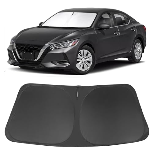 Image of Windshield Sun Shade Custom Fit for 2020 2021 2022 2023 2024 2025 Nissan Sentra Sedan Accessories Foldable Sunshade Sun Blocker Protect Car from Sun Rays & Heat Damage Keep Car Cooler