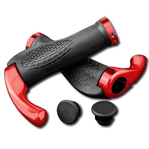 FBBULES 2 Pièces Poignées de Guidon pour Vélo Ergonomique Grips avec Corne pour Vélo VTT, Protection Confortable Cover