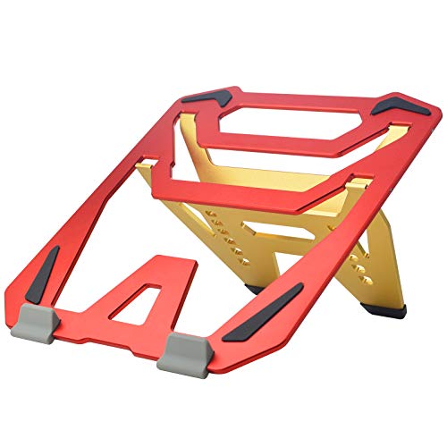 Image of AICHESON Laptop Computer Stand Aluminum Alloy Red and Yellow, Portable Notebook Riser Ventilated PC Holder Compatible with Apple Mac MacBook Pro /Air 11-15.4 Inches