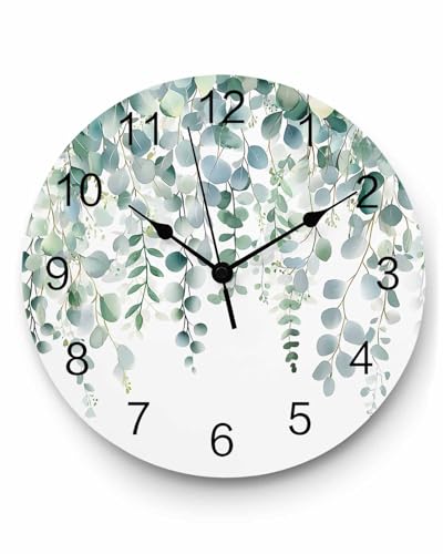 Reloj de pared redondo 12 pulgadas decoración verde salvia miniatura 1