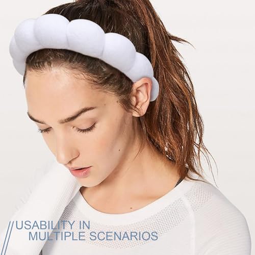 DRESHOW Spa Headband for Women Sponge Headband for Washing Face Clouds Soft Terry Cloth Makeup Skincare Headbands - Image 2