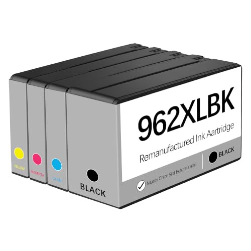 962XL 962 Ink Cartridge Compatible for HP 962 XL Ink Cartridges Combo Pack Replacement HP962XL HP962 Work with Officejet Pro 9015e 9018e 9025e 9012e 9015 9010 9012 9018 9020 9025 Printer, 4 Pack