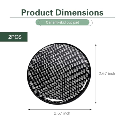 2 portavasos de fibra de carbono para carro, 2.67" negro miniatura 2