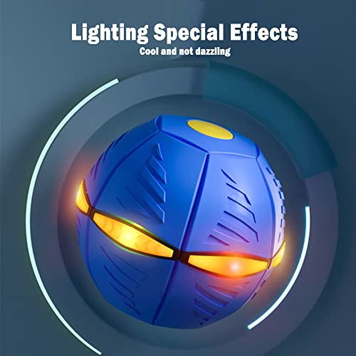 2 Pcs New Version Ufo Pet Flying Saucer Ball, Magic Dog Toy Ball, Pet Toy Flying Saucer Ball With Colorful Lights, Flying Saucer Toy Ball For Adults Dogs Cats (6 Lights, Blue/Red) #TOP2