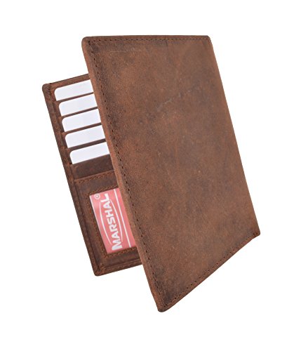 Mens Rfid Blocking Bifold Hipster Hunter Leather Euro Credit Card Id Wallet (Brown) #TOP4