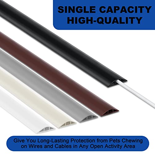 image for LZEOY 8FT White Low Profile Wire Cover - Extension Cord Cover, Tough C