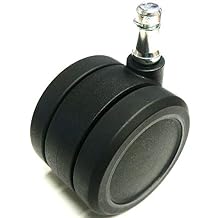 2-9/16" 65mm twin soft wheel caster, furniture wheel, 7/16" x 7/8" 11mm x 22mm grip ring, wont damage hardwood floor, pack of 5, fits Herman Miller Aeron, Setu, Mirra, and Embody chairs